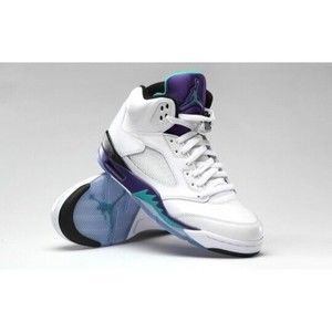 Air Jordan 5 sz 9 Retro 2013 Men basketball sneakers 136027-108 White Purple